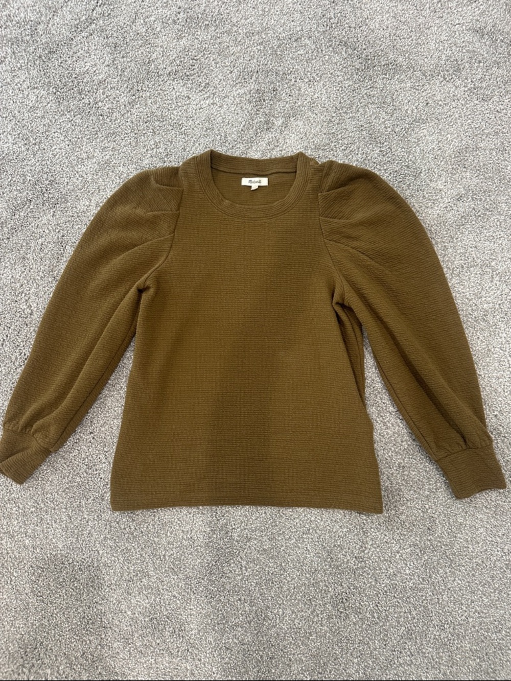 Madewell statement sleeve top in asparagus